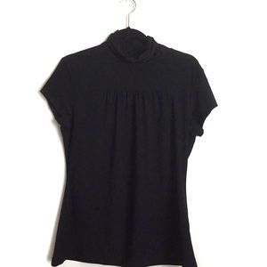 Susan Lawrence Black Top Turtleneck Size L